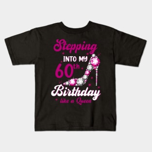 Stepping Into My 60th Birthday Like a Queen Kids T-Shirt